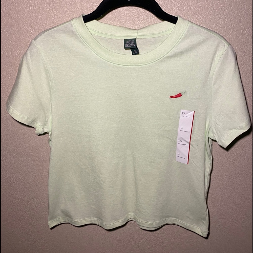 New w/ Tags Crop Top with Chili Pepper Embroidery
